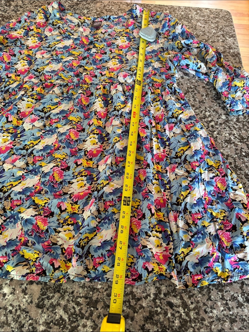 Free People Blue Multi Floral Button-Up Peasant Blouse - Picture 12 of 13